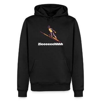 Pull de ski SKI JUMPING GIFT - Sweat à capuche Premium bio Homme - noir - Devant - Nico (187cm)