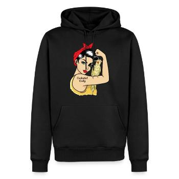 Cockatiel Bird Lady Strong Woman Birb Parrot Cute - Men’s Premium Organic Hoodie - black - Front - Nico (187cm)