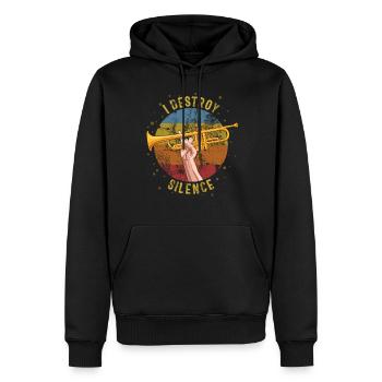 Trompeter I Destroy Silence Music Trombone - Männer Premium Bio Hoodie - Schwarz - Vorne - Nico (187cm)