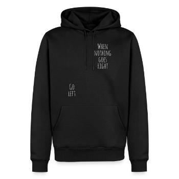 quand rien ne va à droite aller à gauche en disant - Sweat à capuche Premium bio Homme - noir - Devant - Nico (187cm)