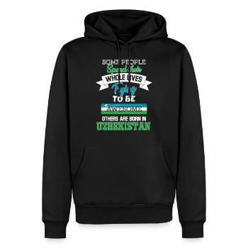 Geboren in Usbekistan - Männer Premium Bio Hoodie - Schwarz - Vorne - Nico (187cm)