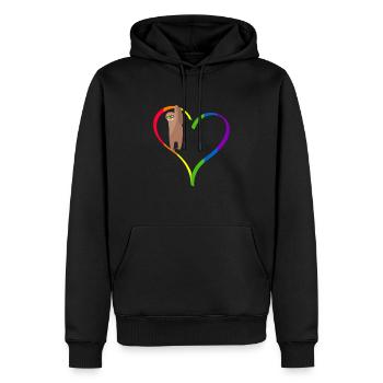 Idée de cadeau romantique gay LGBT pour la Saint-Valentin - Sweat à capuche Premium bio Homme - noir - Devant - Nico (187cm)