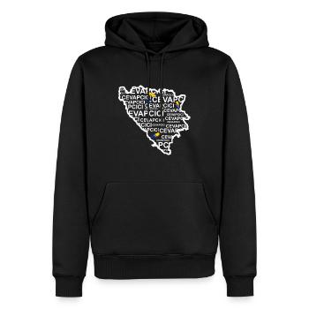 Cevapcici Bosnie saucisse de viande hachée - Sweat à capuche Premium bio Homme - noir - Devant - Nico (187cm)