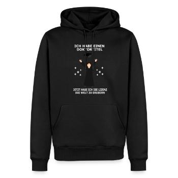 Doktortitel - Männer Premium Bio Hoodie - Schwarz - Vorne - Nico (187cm)