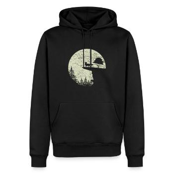 Fox forest wild moon - Men’s Premium Organic Hoodie - black - Front - Nico (187cm)