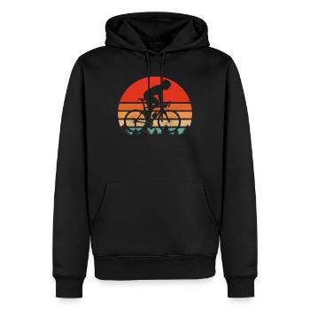 Vintage Retro Fahrrad Radfahren Radfahrer T-Shirt - Männer Premium Bio Hoodie - Schwarz - Vorne - Nico (187cm)