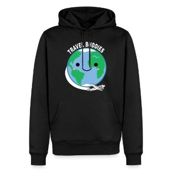 Travel Travel Buddies Travler Travelling Reisen - Männer Premium Bio Hoodie - Schwarz - Vorne - Nico (187cm)
