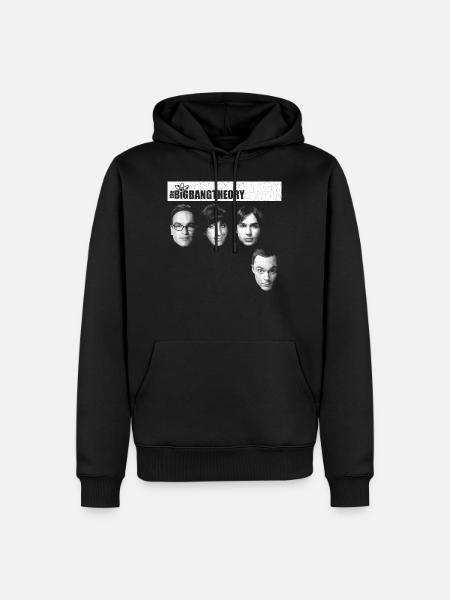 The Big Bang Theory Têtes Geek - Sweat à capuche Premium bio Homme - noir