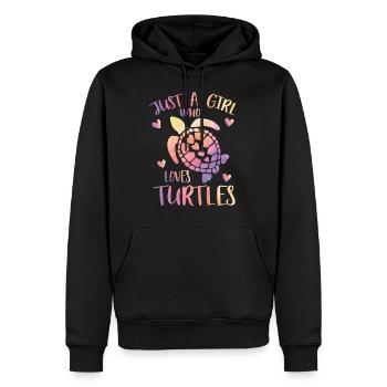 Nur ein Mädchen, das Schildkröten liebt - Männer Premium Bio Hoodie - Schwarz - Vorne - Nico (187cm)