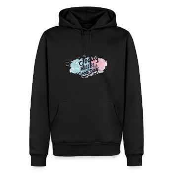 Heute wird ein Guter Tag - Männer Premium Bio Hoodie - Schwarz - Vorne - Nico (187cm)