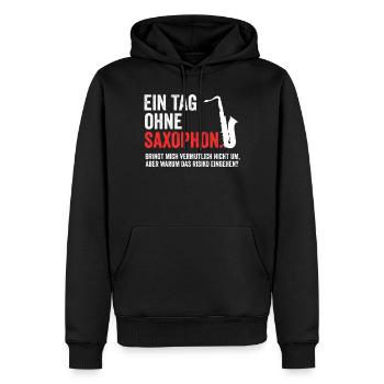 Saxophon - Männer Premium Bio Hoodie - Schwarz - Vorne - Nico (187cm)