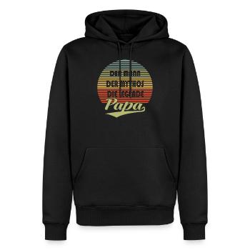 Papa - Mann, Mythos, Legende - Männer Premium Bio Hoodie - Schwarz - Vorne - Nico (187cm)