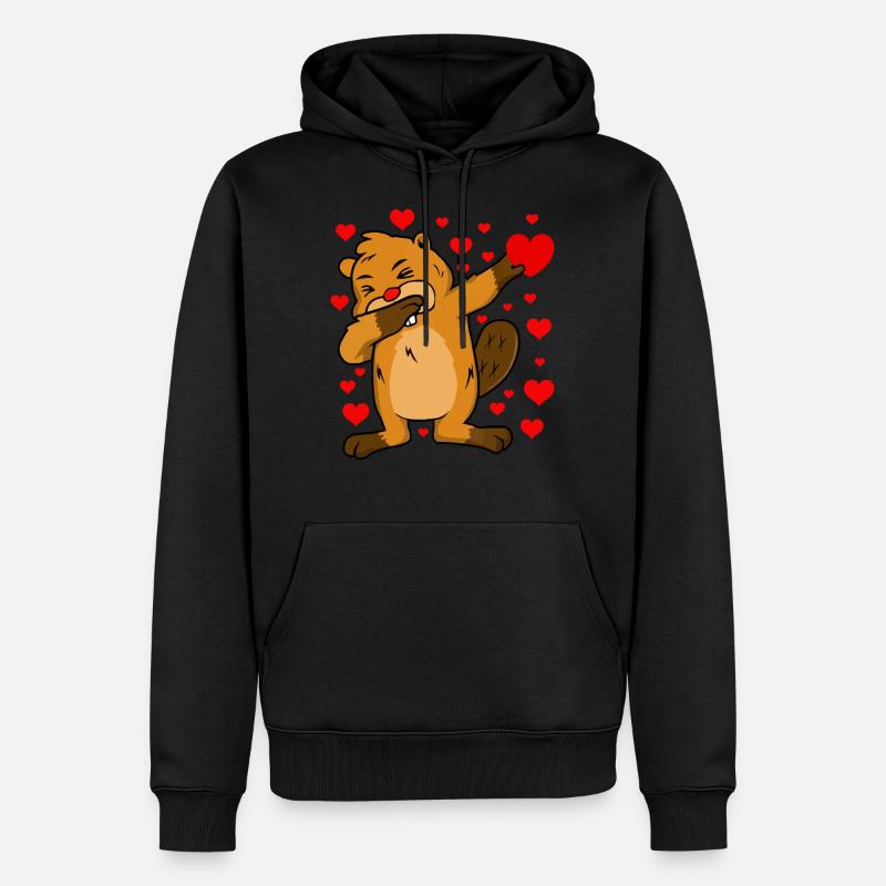 Saint Valentin - Sweat à capuche Premium bio Homme - noir