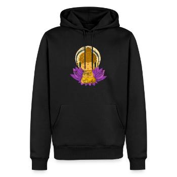 Bouddha Bouddhisme musique DJ musique Tibet moine - Sweat à capuche Premium bio Homme - noir - Devant - Nico (187cm)
