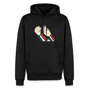 Italienische Flagge Design mit Italienischer - Männer Premium Bio Hoodie - Schwarz - Vorne - Nico (187cm)