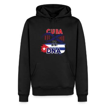 Kuba ist in meiner DNA - Männer Premium Bio Hoodie - Schwarz - Vorne - Nico (187cm)