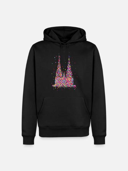 Cologne Cathedral, confetti - Men’s Premium Organic Hoodie - black