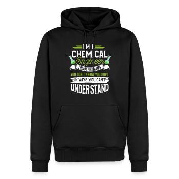 Ingénieur ingénieur chimiste Drôle de sort Cadeau - Sweat à capuche Premium bio Homme - noir - Devant - Nico (187cm)