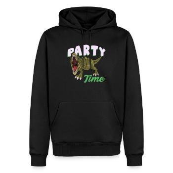 dinosaure - Sweat à capuche Premium bio Homme - noir - Devant - Nico (187cm)
