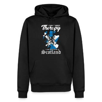 Scotland Lion Coat of Arms Retro Scottish Pride - Men’s Premium Organic Hoodie - black - Front - Nico (187cm)