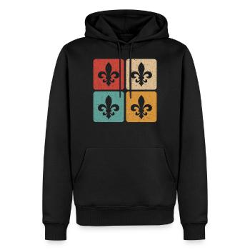 Vintage Mardi Gras - Men’s Premium Organic Hoodie - black - Front - Nico (187cm)