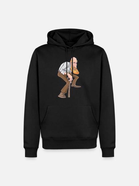 Old old man cartoon - Men’s Premium Organic Hoodie - black