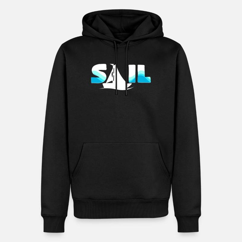 Segeln - Männer Premium Bio Hoodie - Schwarz