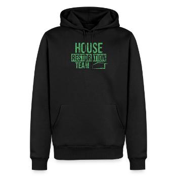 Team Sanieren Restaurieren Renovieren Sanierung - Männer Premium Bio Hoodie - Schwarz - Vorne - Nico (187cm)