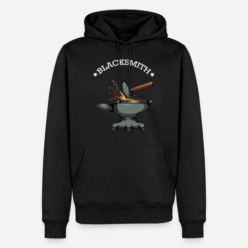 forgeron - Sweat à capuche Premium bio Homme - noir