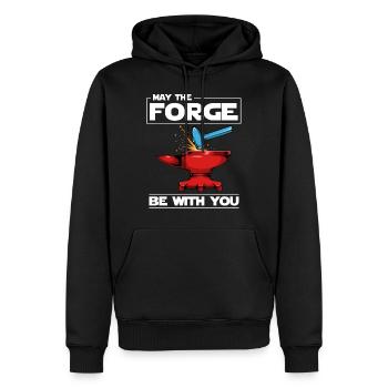 Schmied - Männer Premium Bio Hoodie - Schwarz - Vorne - Nico (187cm)