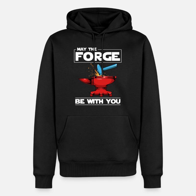 forgeron - Sweat à capuche Premium bio Homme - noir