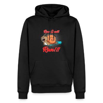 Run run d'escargot - Sweat à capuche Premium bio Homme - noir - Devant - Nico (187cm)