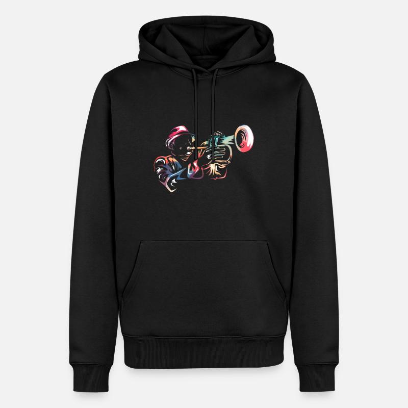 Trompette bugle - Sweat à capuche Premium bio Homme - noir