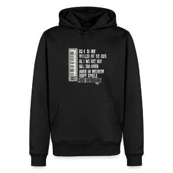 Keyboard Musik - Männer Premium Bio Hoodie - Schwarz - Vorne - Nico (187cm)