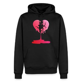 gebrochenes Herz - Männer Premium Bio Hoodie - Schwarz - Vorne - Nico (187cm)