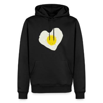 Spiegelei Herz - Männer Premium Bio Hoodie - Schwarz - Vorne - Nico (187cm)