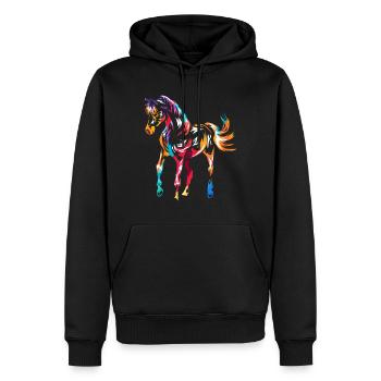 Araber Pferd - Männer Premium Bio Hoodie - Schwarz - Vorne - Nico (187cm)