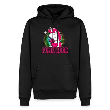 Musique punk licorne fille punk rock anarchie - Sweat à capuche Premium bio Homme - noir - Devant - Nico (187cm)