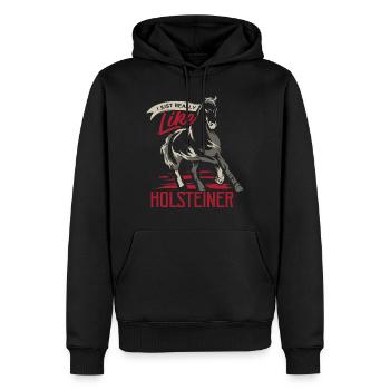 Cheval Holstein - Sweat à capuche Premium bio Homme - noir - Devant - Nico (187cm)