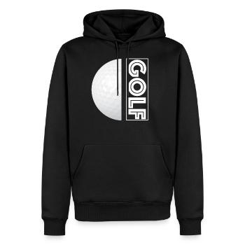 Balle de golf - Sweat à capuche Premium bio Homme - noir - Devant - Nico (187cm)