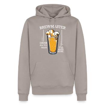 Bier brauen - Männer Premium Bio Hoodie - Taupe - Vorne - Nico (187cm)