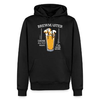 Brasser de la bière - Sweat à capuche Premium bio Homme - noir - Devant - Nico (187cm)