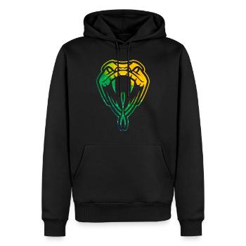 Tête de serpent serpent vipères venimeuses reptiles - Sweat à capuche Premium bio Homme - noir - Devant - Nico (187cm)
