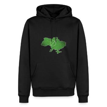 Championnat de football de football d'Ukraine - Sweat à capuche Premium bio Homme - noir - Devant - Nico (187cm)