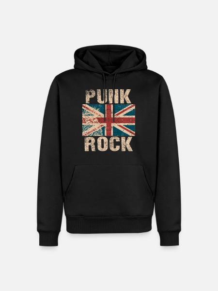 Punk UK Musik Retro Punker Rock England - Ekologisk premiumluvtröja herr - svart
