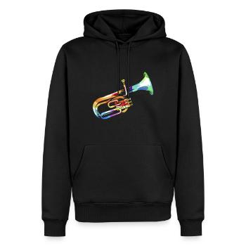 Althorn - Männer Premium Bio Hoodie - Schwarz - Vorne - Nico (187cm)