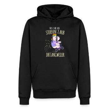 Fresst Meinen Sternenstaub Ihr Langweiler - Männer Premium Bio Hoodie - Schwarz - Vorne - Nico (187cm)