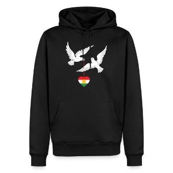 Kurdistan Design Kurdisch Flagge mit zwei Tauben - Männer Premium Bio Hoodie - Schwarz - Vorne - Nico (187cm)