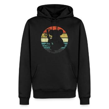 Koala Retro - Sweat à capuche Premium bio Homme - noir - Devant - Nico (187cm)