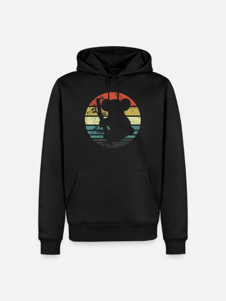 Koala Retro - Men’s Premium Organic Hoodie - black